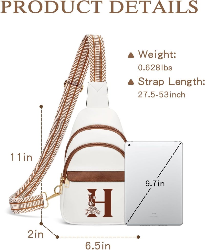 CLOUDWINGS Birthday Valentines Gifts for Women Mom Wife Crossbody Bags Sling Bag Fanny Packs with Initial Chest Bag | Initial - Image 5